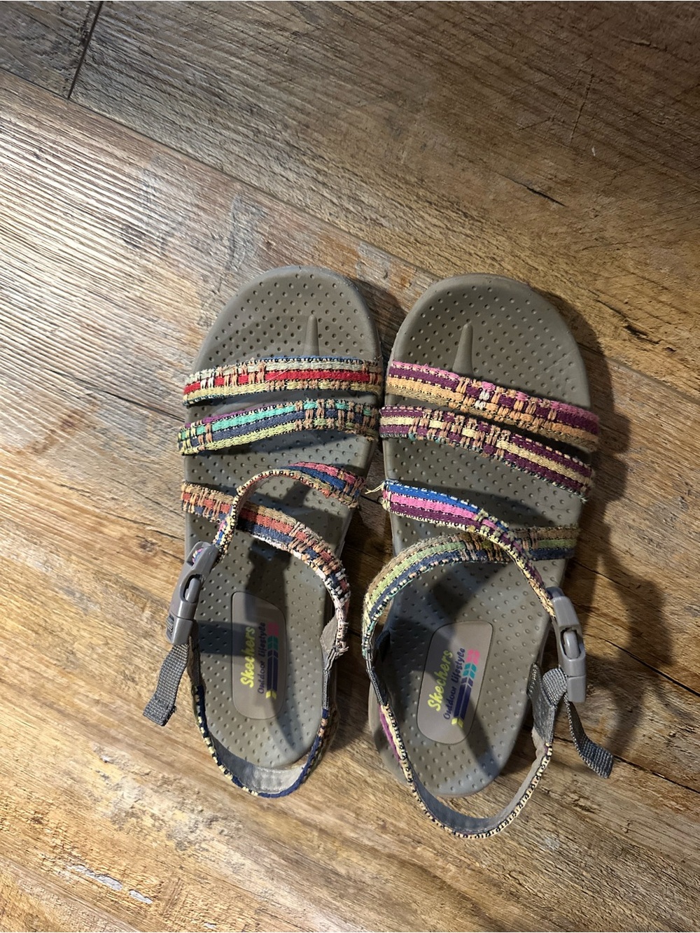 Women’s Skechers Water Sandals with Multicolor Woven Straps